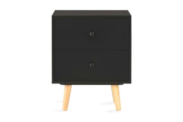 Nattbord 2 stk svart 40x30x50 cm heltre furu - Svart - Møbler - Bord - Avlastningsbord - Sengebord & nattbord