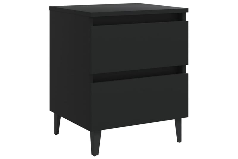 Nattbord 2 stk svart 40x35x50 cm sponplate - Svart - Møbler - Bord - Avlastningsbord - Sengebord & nattbord