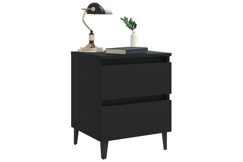 Nattbord 2 stk svart 40x35x50 cm sponplate - Svart - Møbler - Bord - Avlastningsbord - Sengebord & nattbord