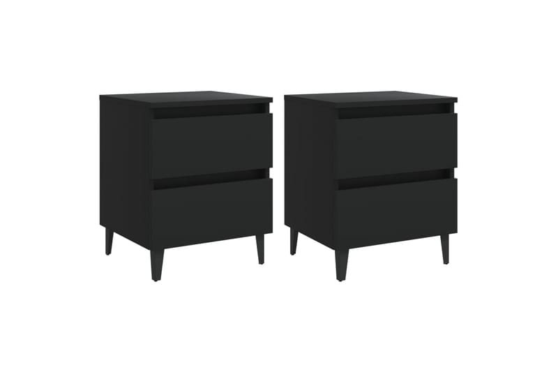 Nattbord 2 stk svart 40x35x50 cm sponplate - Svart - Møbler - Bord - Avlastningsbord - Sengebord & nattbord