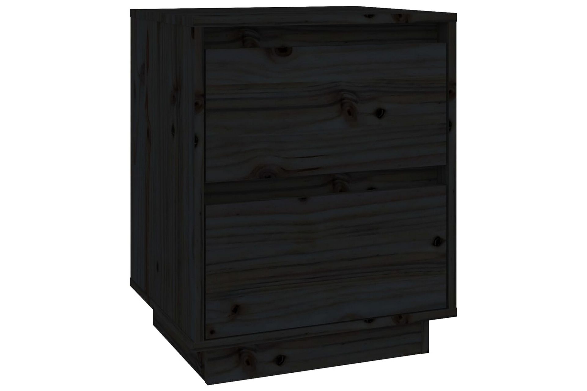 Nattbord 2 stk svart 40x35x50 heltre furu - Svart - Møbler - Bord - Avlastningsbord - Sengebord & nattbord