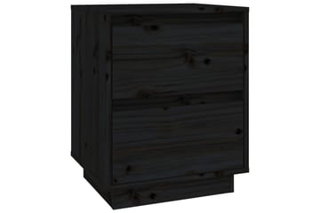 Nattbord 2 stk svart 40x35x50 heltre furu - Svart - Møbler - Bord - Avlastningsbord - Sengebord & nattbord