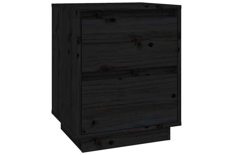 Nattbord 2 stk svart 40x35x50 heltre furu - Svart - Møbler - Bord - Avlastningsbord - Sengebord & nattbord