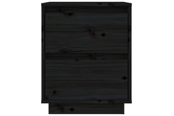 Nattbord 2 stk svart 40x35x50 heltre furu - Svart - Møbler - Bord - Avlastningsbord - Sengebord & nattbord
