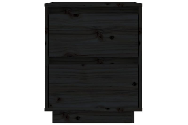 Nattbord 2 stk svart 40x35x50 heltre furu - Svart - Møbler - Bord - Avlastningsbord - Sengebord & nattbord