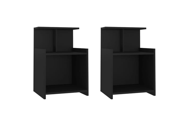 Nattbord 2 stk svart 40x35x60 cm sponplate - Svart - Møbler - Bord - Avlastningsbord - Sengebord & nattbord