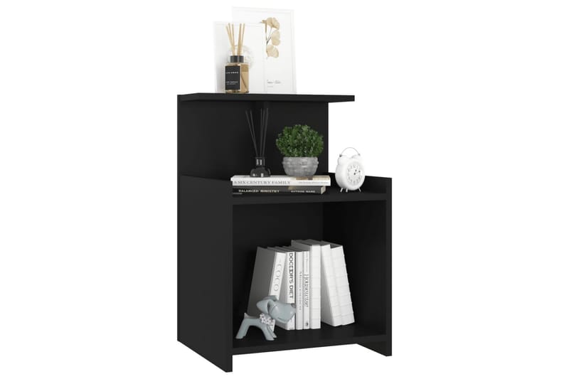 Nattbord 2 stk svart 40x35x60 cm sponplate - Svart - Møbler - Bord - Avlastningsbord - Sengebord & nattbord