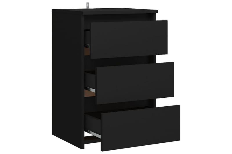 Nattbord 2 stk svart 40x35x62,5 cm sponplate - Svart - Møbler - Bord - Avlastningsbord - Sengebord & nattbord