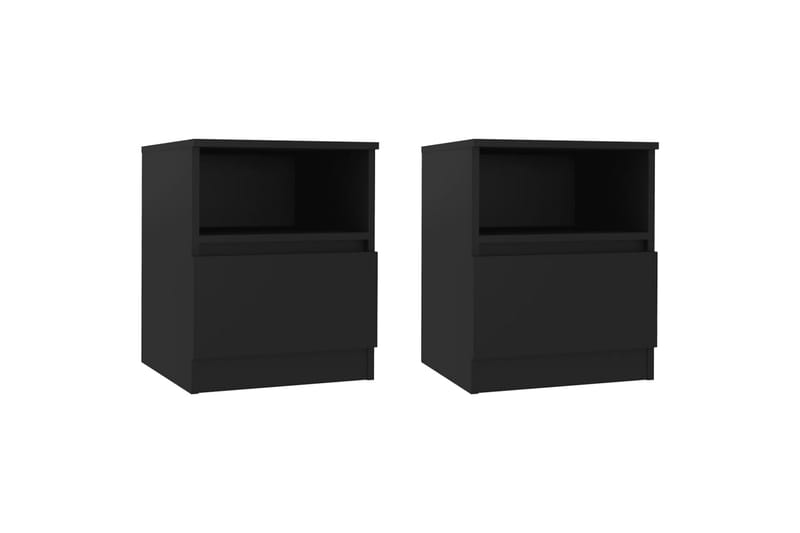 Nattbord 2 stk svart 40x40x50 cm sponplate - Svart - Møbler - Bord - Avlastningsbord - Sengebord & nattbord