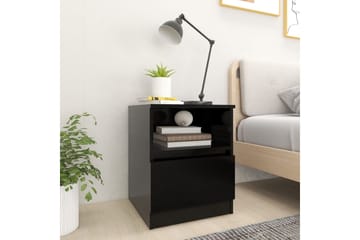 Nattbord 2 stk svart 40x40x50 cm sponplate - Svart - Møbler - Bord - Avlastningsbord - Sengebord & nattbord