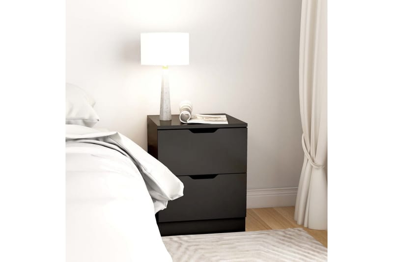 Nattbord 2 stk svart 40x40x50 cm sponplate - Svart - Møbler - Bord - Avlastningsbord - Sengebord & nattbord
