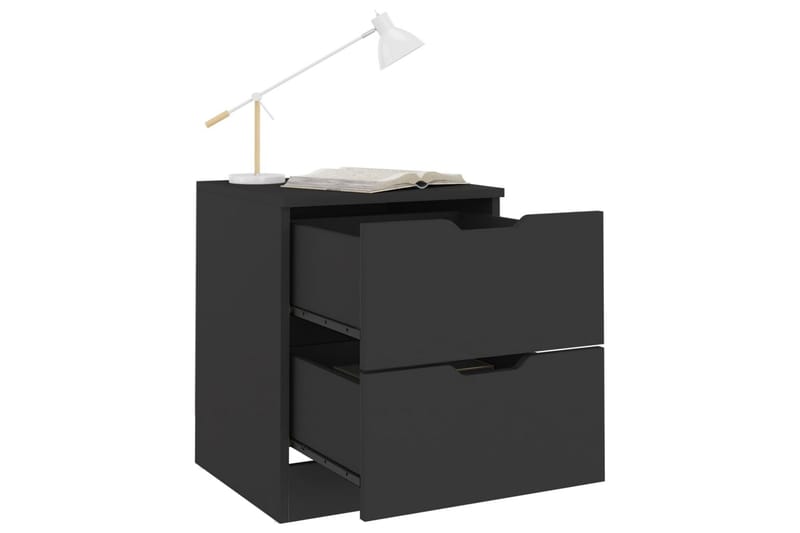 Nattbord 2 stk svart 40x40x50 cm sponplate - Svart - Møbler - Bord - Avlastningsbord - Sengebord & nattbord