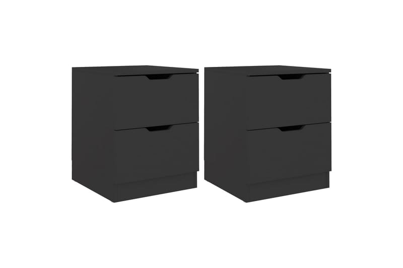 Nattbord 2 stk svart 40x40x50 cm sponplate - Svart - Møbler - Bord - Avlastningsbord - Sengebord & nattbord