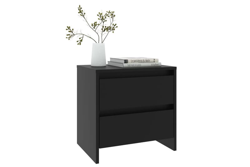 Nattbord 2 stk svart 45x34,5x44,5 cm sponplate - Svart - Møbler - Bord - Avlastningsbord - Sengebord & nattbord