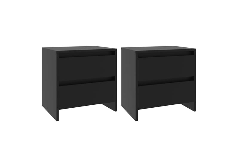 Nattbord 2 stk svart 45x34,5x44,5 cm sponplate - Svart - Møbler - Bord - Avlastningsbord - Sengebord & nattbord