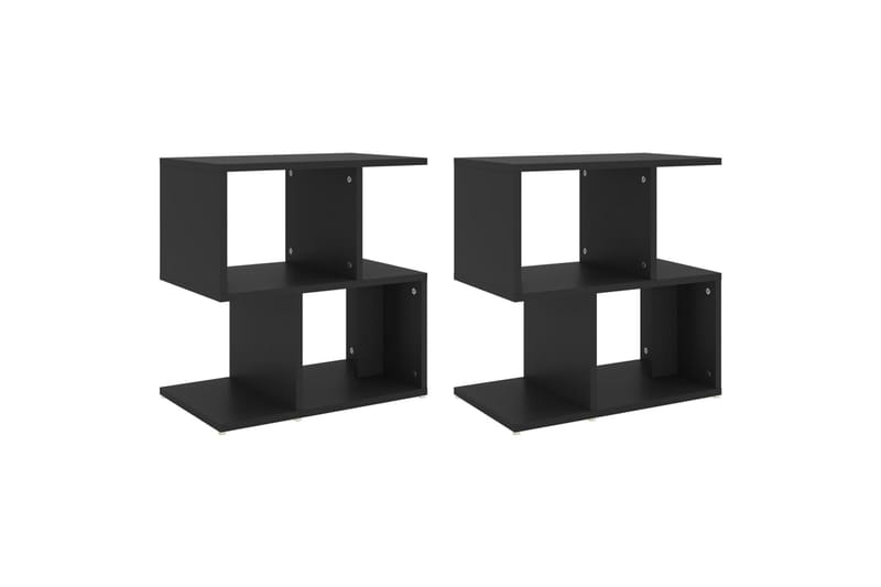 Nattbord 2 stk svart 50x30x51,5 cm sponplate - Svart - Møbler - Bord - Avlastningsbord - Sengebord & nattbord