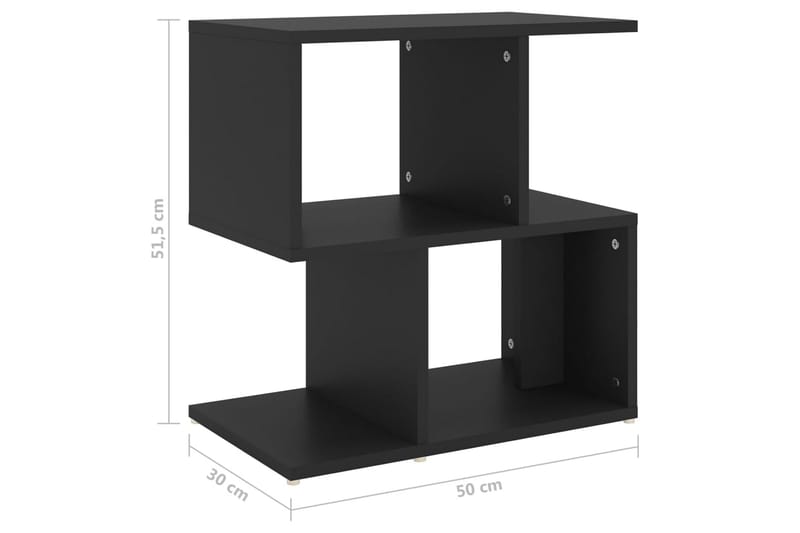 Nattbord 2 stk svart 50x30x51,5 cm sponplate - Svart - Møbler - Bord - Avlastningsbord - Sengebord & nattbord