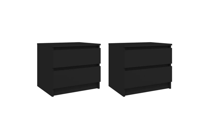 Nattbord 2 stk svart 50x39x43,5 cm sponplate - Svart - Sengebord & nattbord