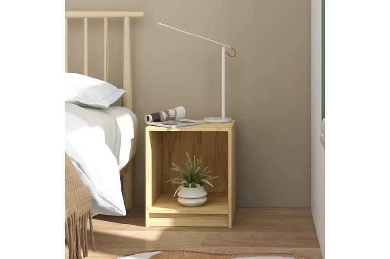 Nattbord 35,5x33,5x41,5 cm heltre furu - Brun - Møbler - Bord - Avlastningsbord - Sengebord & nattbord
