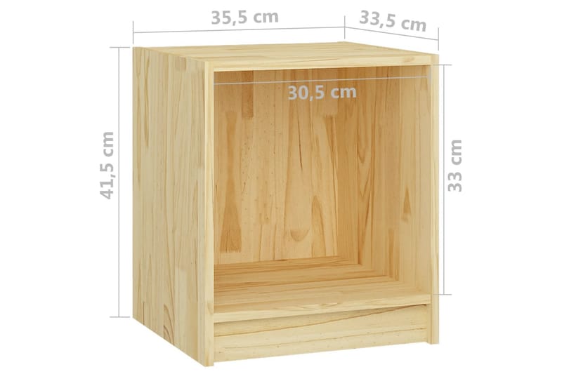 Nattbord 35,5x33,5x41,5 cm heltre furu - Brun - Møbler - Bord - Avlastningsbord - Sengebord & nattbord