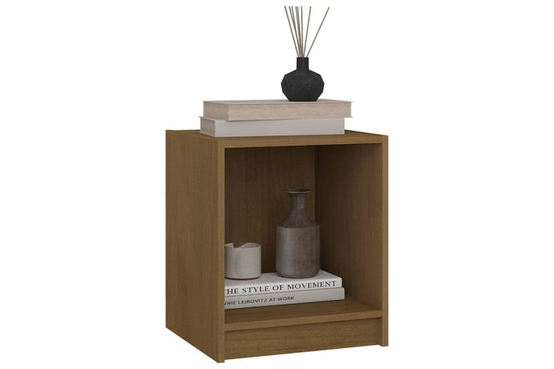 Nattbord 35,5x33,5x41,5 cm heltre furu honningbrun - Brun - Møbler - Bord - Avlastningsbord - Sengebord & nattbord