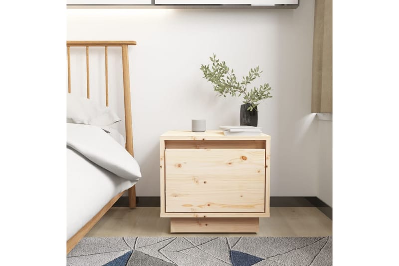 Nattbord 35x34x32 cm heltre furu - Brun - Møbler - Bord - Avlastningsbord - Sengebord & nattbord
