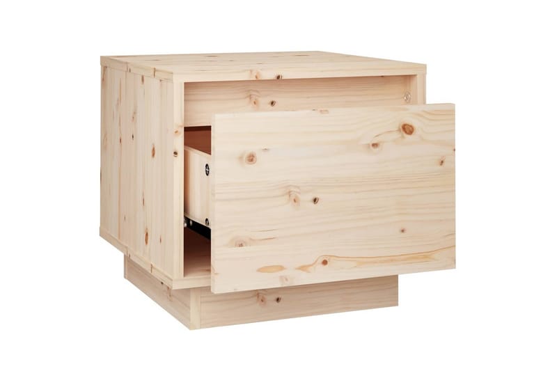 Nattbord 35x34x32 cm heltre furu - Brun - Møbler - Bord - Avlastningsbord - Sengebord & nattbord