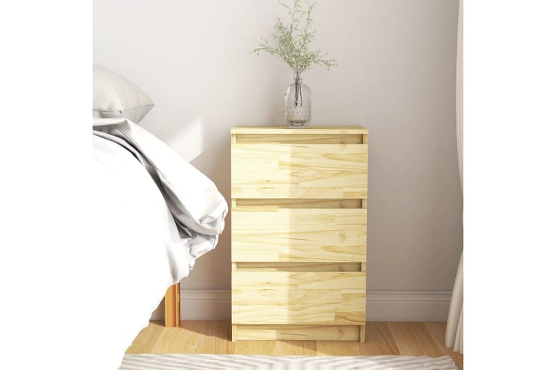 Nattbord 40x29,5x64 cm heltre furu - Brun - Møbler - Bord - Avlastningsbord - Sengebord & nattbord
