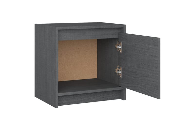 Nattbord 40x30,5x40 cm heltre furu grå - Grå - Sengebord & nattbord