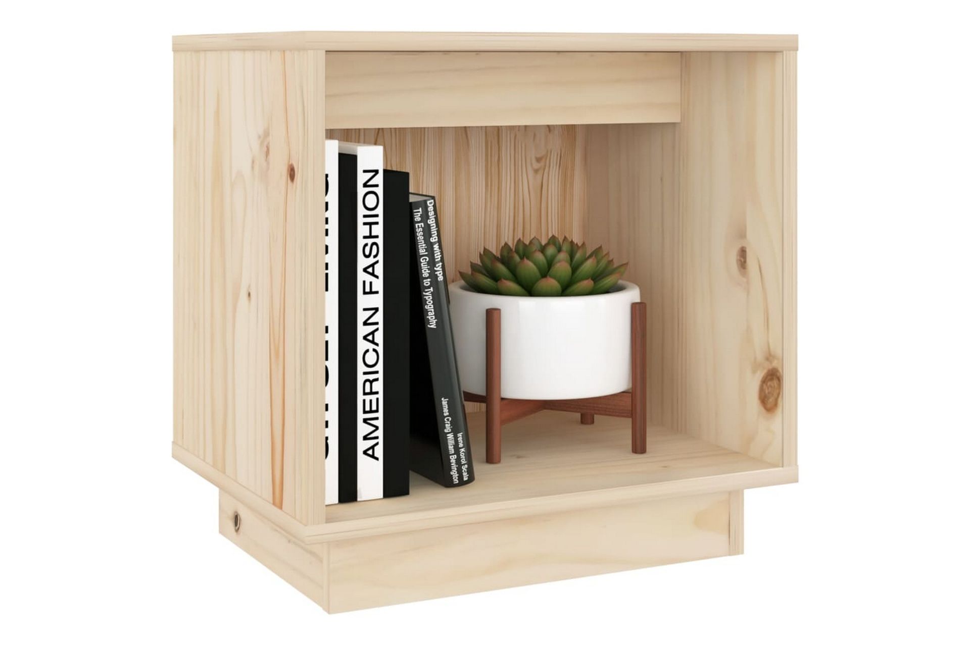 Nattbord 40x30x40 heltre furu - Brun - Møbler - Bord - Avlastningsbord - Sengebord & nattbord