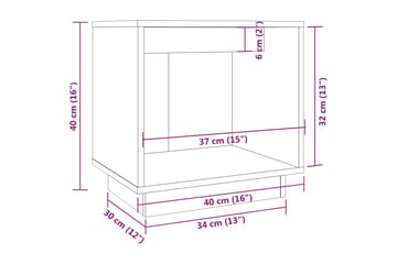 Nattbord 40x30x40 heltre furu - Brun - Møbler - Bord - Avlastningsbord - Sengebord & nattbord
