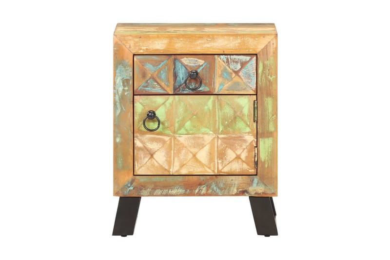 Nattbord 40x30x50 cm gjenvunnet heltre - Flerfarget - Møbler - Bord - Avlastningsbord - Sengebord & nattbord