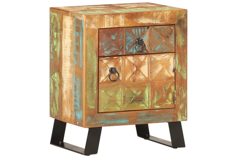 Nattbord 40x30x50 cm gjenvunnet heltre - Flerfarget - Møbler - Bord - Avlastningsbord - Sengebord & nattbord