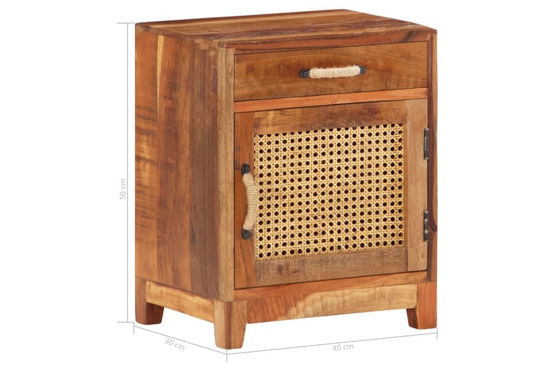 Nattbord 40x30x50 cm gjenvunnet heltre - Møbler - Bord - Avlastningsbord - Sengebord & nattbord