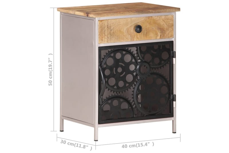 Nattbord 40x30x50 cm grovt mangotre - Brun - Møbler - Bord - Avlastningsbord - Sengebord & nattbord