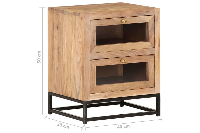 Nattbord 40x30x50 cm heltre akasie - Brun - Møbler - Bord - Avlastningsbord - Sengebord & nattbord