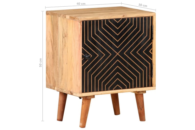 Nattbord 40x30x50 cm heltre akasie - Møbler - Bord - Avlastningsbord - Sengebord & nattbord