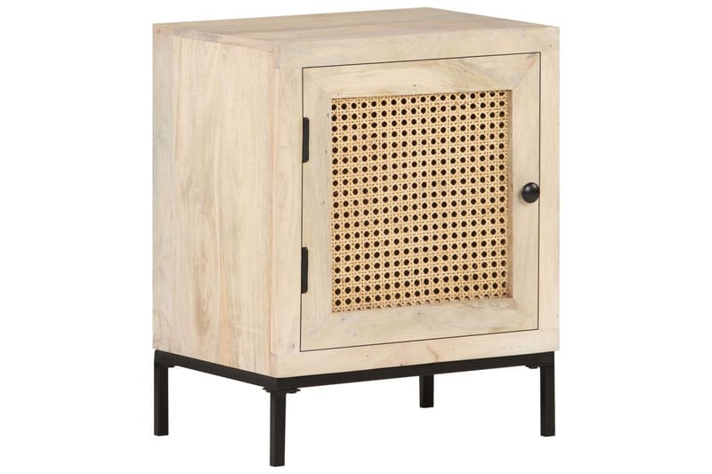 Nattbord 40x30x50 cm heltre mango og naturlig stokk - Brun - Møbler - Bord - Avlastningsbord - Sengebord & nattbord