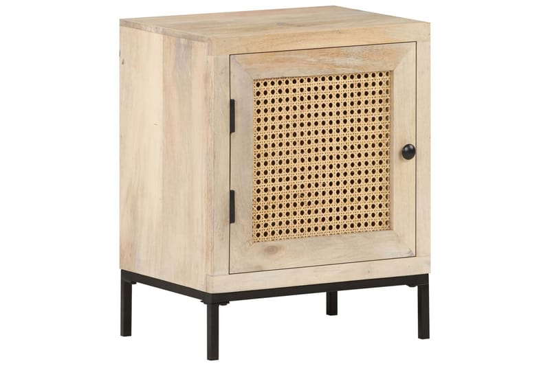 Nattbord 40x30x50 cm heltre mango og naturlig stokk - Brun - Møbler - Bord - Avlastningsbord - Sengebord & nattbord