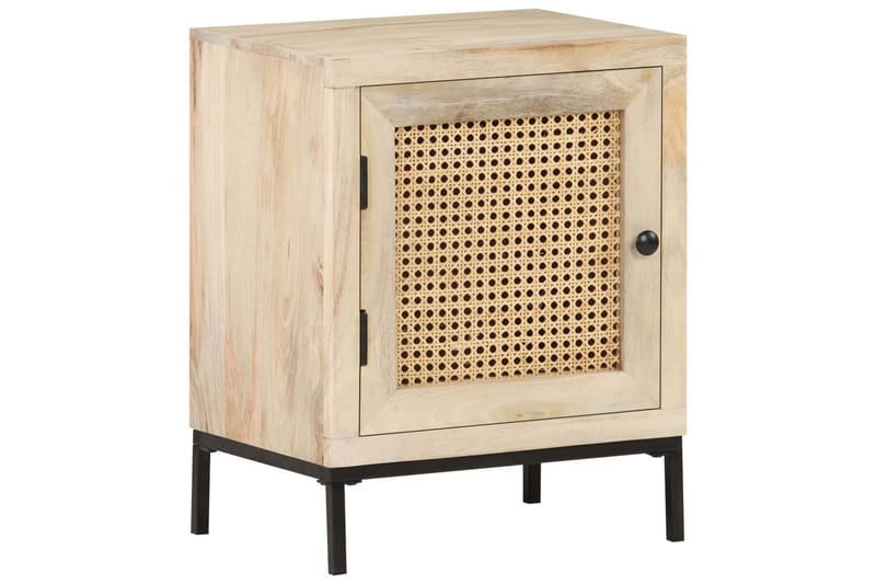 Nattbord 40x30x50 cm heltre mango og naturlig stokk - Brun - Møbler - Bord - Avlastningsbord - Sengebord & nattbord