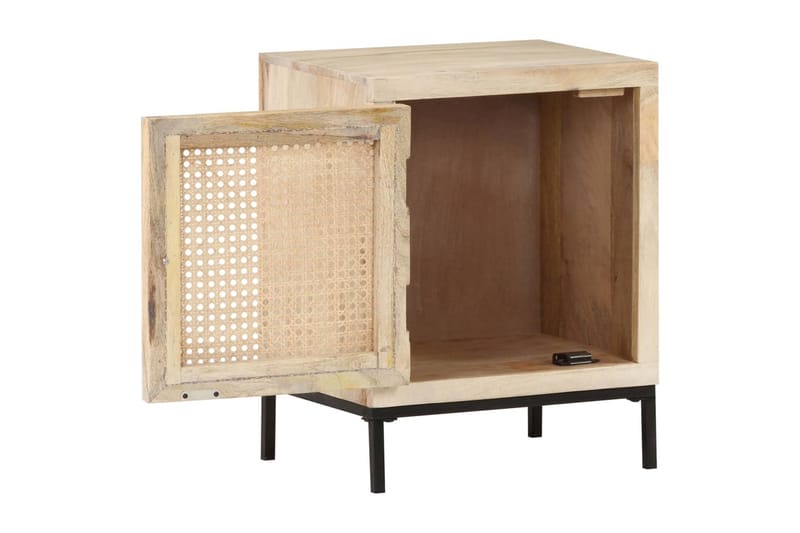 Nattbord 40x30x50 cm heltre mango og naturlig stokk - Brun - Møbler - Bord - Avlastningsbord - Sengebord & nattbord