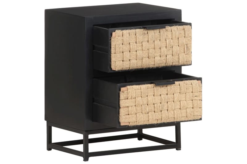 Nattbord 40x30x50 cm heltre mango - Svart - Møbler - Bord - Avlastningsbord - Sengebord & nattbord