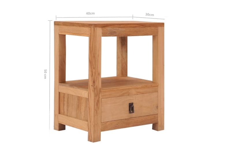 Nattbord 40x30x50 cm heltre teak - Brun - Møbler - Bord - Avlastningsbord - Sengebord & nattbord