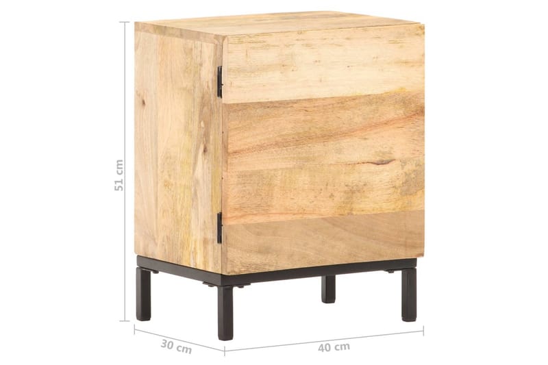 Nattbord 40x30x51 cm heltre mango - Brun - Møbler - Bord - Avlastningsbord - Sengebord & nattbord