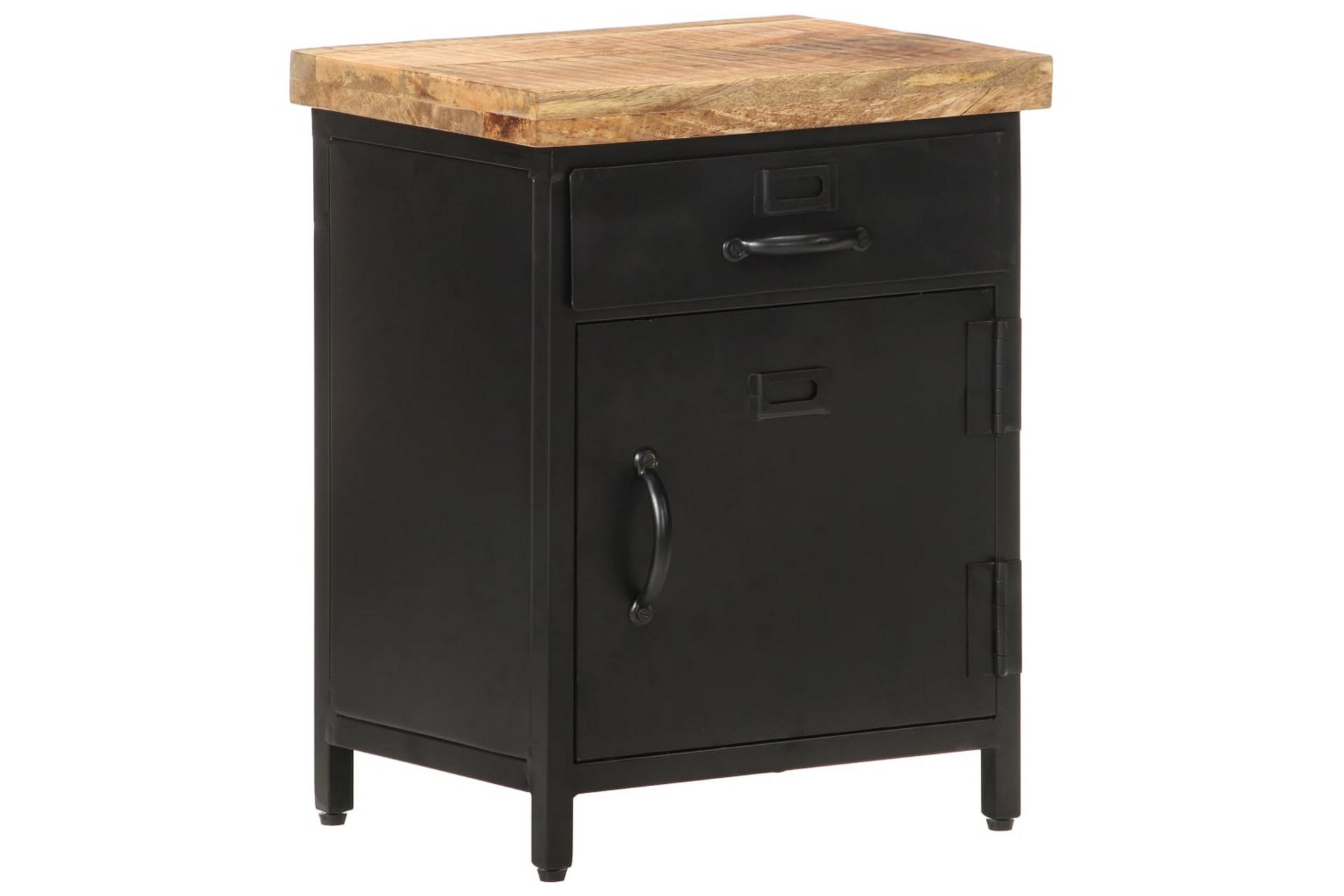 Nattbord 40x30x52 cm grovt mangotre - Svart - Møbler - Bord - Avlastningsbord - Sengebord & nattbord