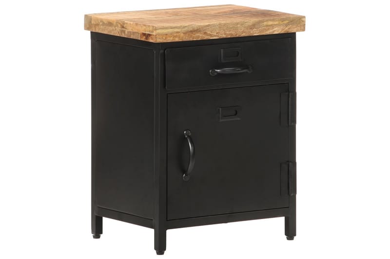 Nattbord 40x30x52 cm grovt mangotre - Svart - Møbler - Bord - Avlastningsbord - Sengebord & nattbord