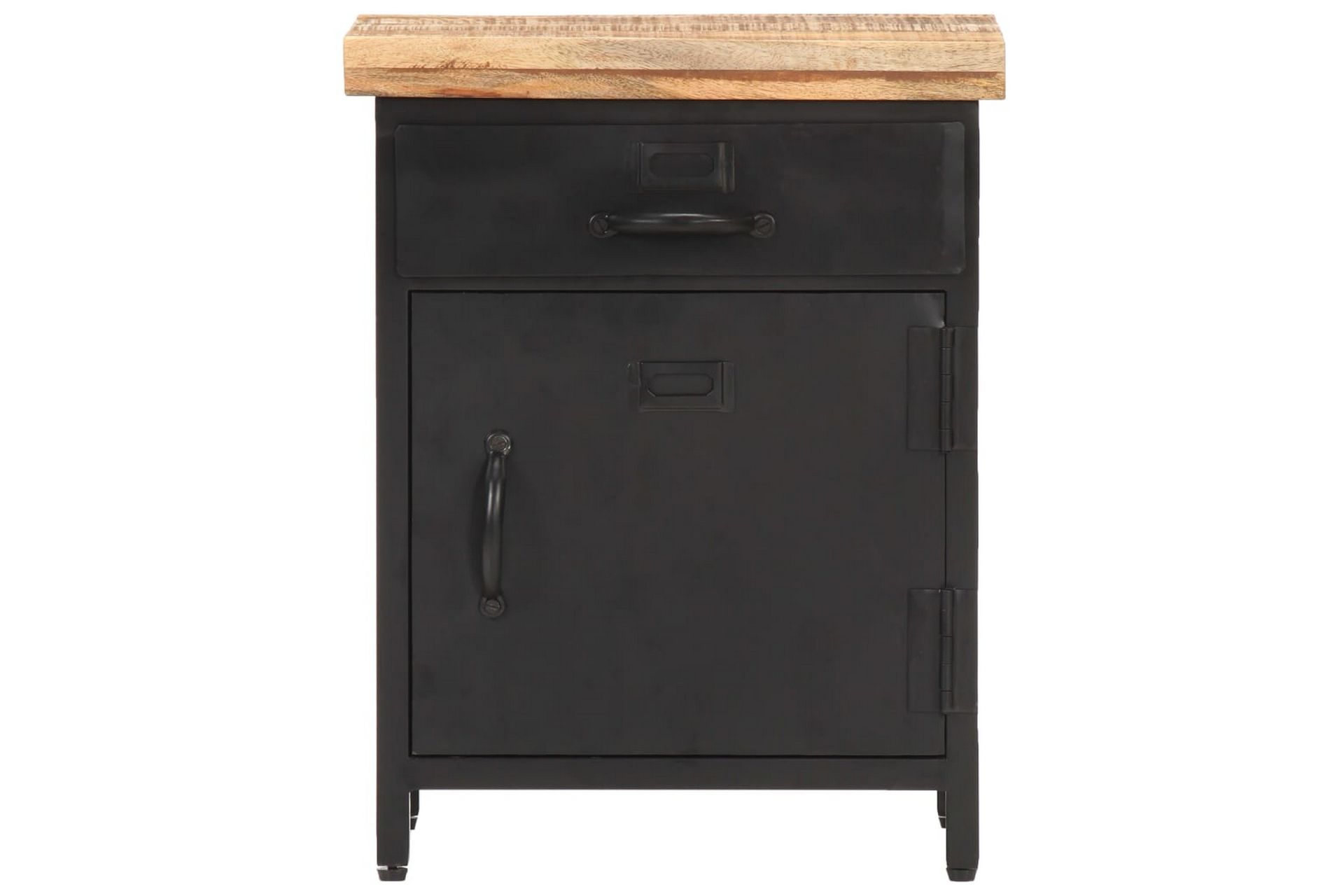 Nattbord 40x30x52 cm grovt mangotre - Svart - Møbler - Bord - Avlastningsbord - Sengebord & nattbord