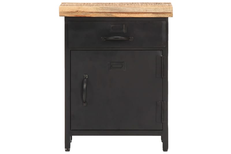 Nattbord 40x30x52 cm grovt mangotre - Svart - Møbler - Bord - Avlastningsbord - Sengebord & nattbord