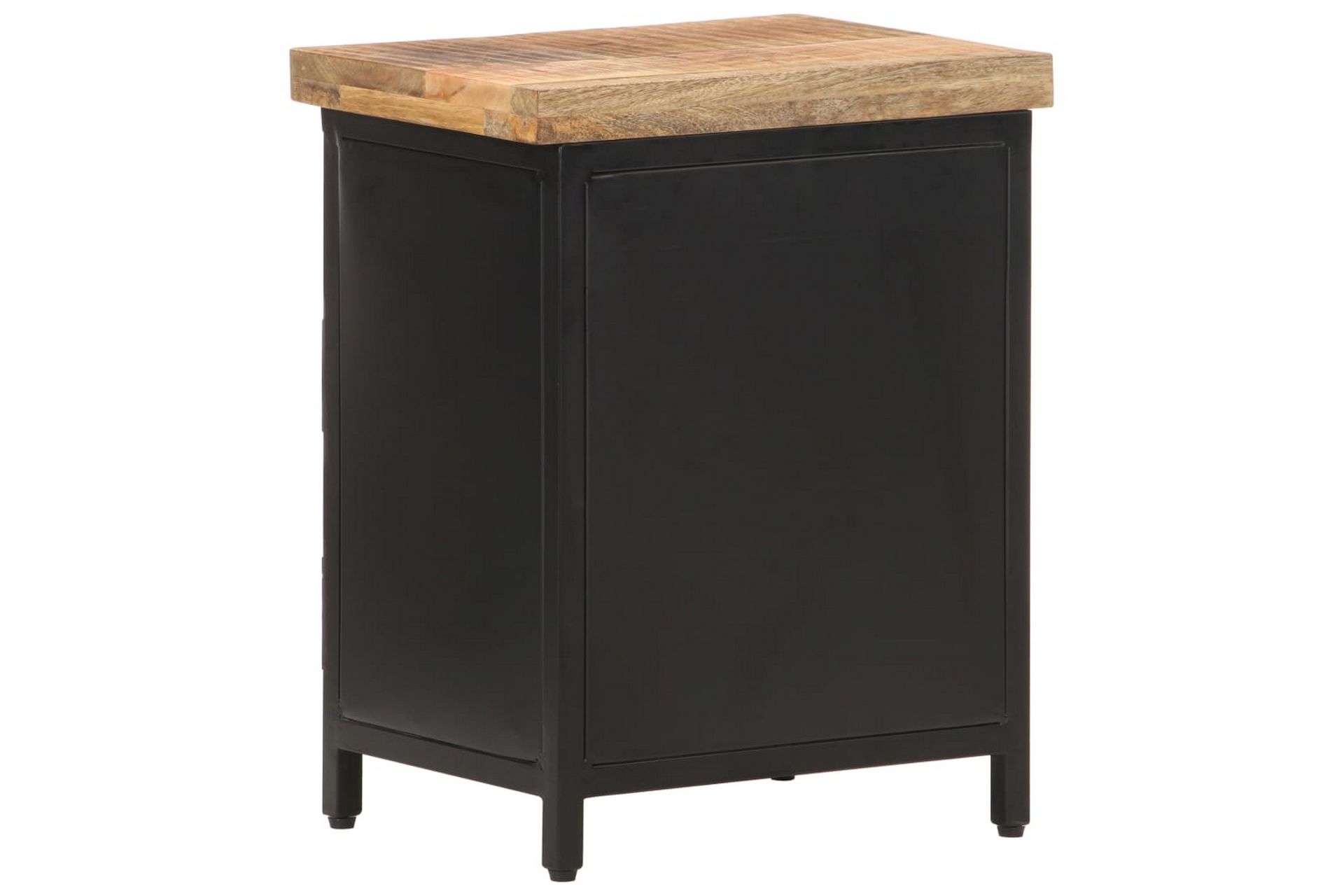 Nattbord 40x30x52 cm grovt mangotre - Svart - Møbler - Bord - Avlastningsbord - Sengebord & nattbord