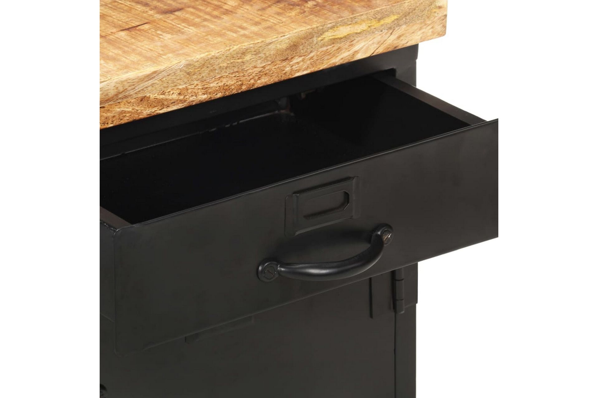 Nattbord 40x30x52 cm grovt mangotre - Svart - Møbler - Bord - Avlastningsbord - Sengebord & nattbord